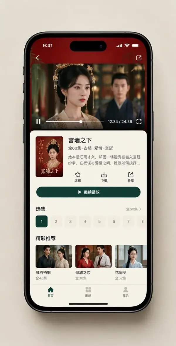 七七影视大全APP 播放界面展示